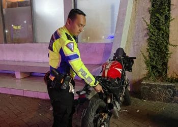 Kegiatan razia balap liar yang dilakukan oleh Satlantas Polresta Pati.