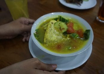Seporsi sayur kelo merico yang disajikan di Rumah Makan Pawon Simbah Pati