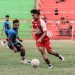 Pemain Persijap Jepara di saat melakoni laga uji coba untuk mempersiapkan tim di kompetisi Liga 2.