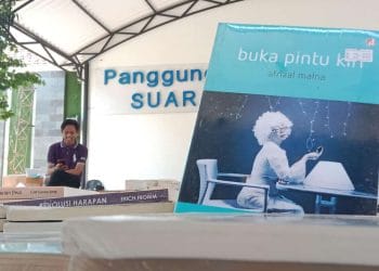Pasar buku murah di kabupaten Pati tahun 2023 betrempat di Panggung Terbuka Radio Suara Pati.