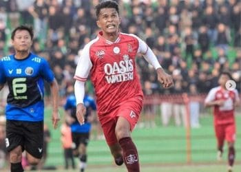Salah satu pemain Persijap Jepara saat melakoni laga uji coba pra musim. (DOKUMEN PERSIJAP)