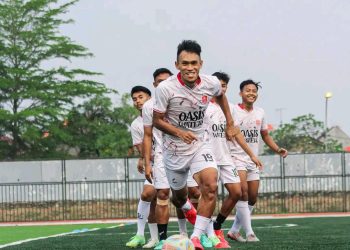 Pemain Persijap Jepara saat sesi training di Stadion Joyokusumo Pati.