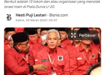 Pemberitaan tentang penolakan Ganjar Pranowo soal kedatangan timnas Israel hingga status tuan rumah dicabut oleh FIFA.
