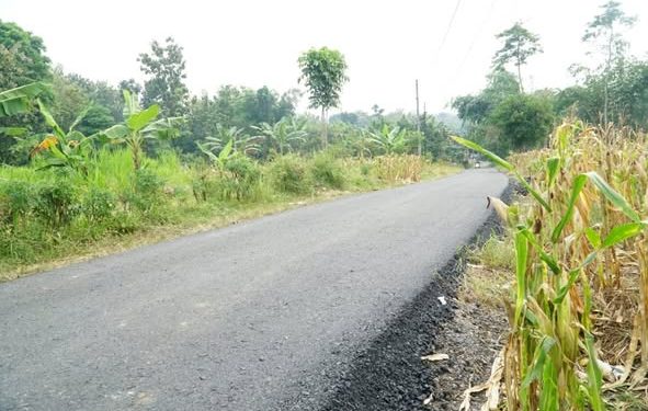 Jalan Desa Tompegunung - Sukolilo sudah mulus.