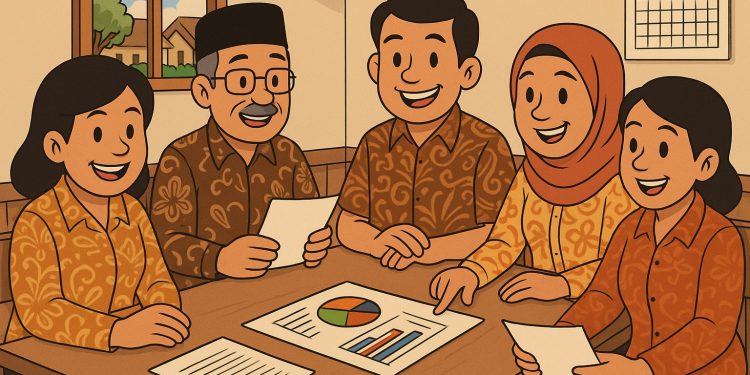 Ilustrasi pengurus koperasi desa yang kompeten. (AI)