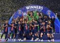 PSG merayakan suskes juara Liga Champions usai menaklukan Inter Milan 5 - 0. (IG PSG)