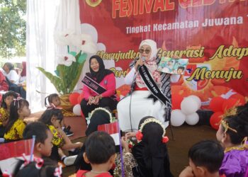 Bunda PAUD Kabupaten Pati menghadiri kegiatan di Kecamatan Juwana.
