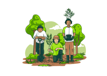 Ilustrasi pelestarian lingkungan.