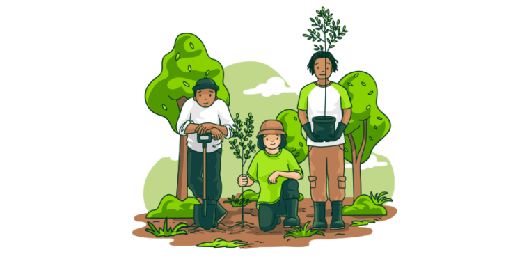 Ilustrasi pelestarian lingkungan.