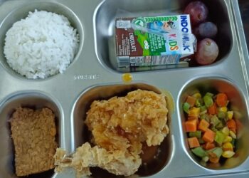 Ilustrasi program makan bergizi di salah satu wilayah di Indonesia yang cukup ideal.