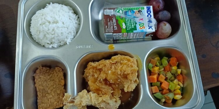 Ilustrasi program makan bergizi di salah satu wilayah di Indonesia yang cukup ideal.