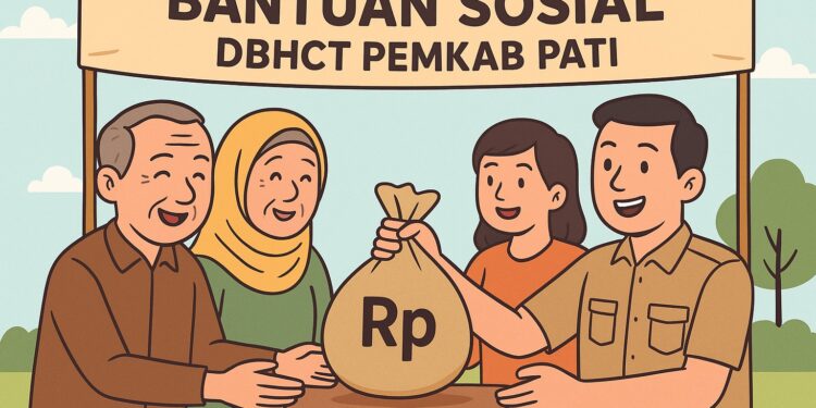 Ilustrasi pembagian bansos DBHCT.