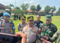Kapolresta Pati memberikan keterangan pers soal kesiapan pengamanan sidang paripurna pansus hak angket DPRD.