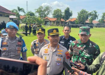Kapolresta Pati memberikan keterangan pers soal kesiapan pengamanan sidang paripurna pansus hak angket DPRD.